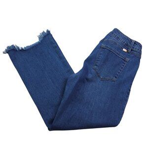 1822 Denim Womens Bootcut Raw Hem Crop Jeans 4 Mid Rise Medium Wash Stretch